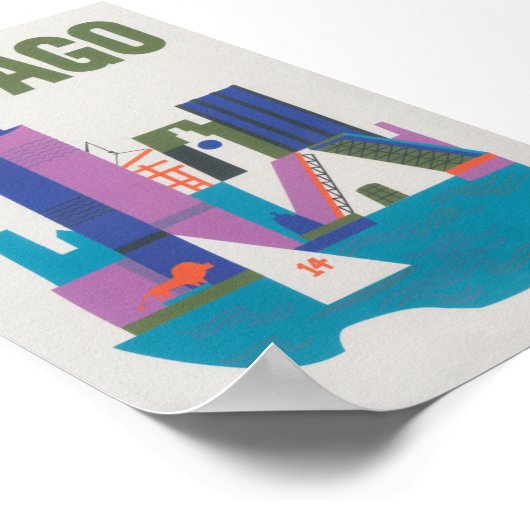 Chicago Vintage Travel Poster (Ecke)