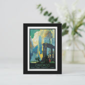 "Chicago" Vintage Travel Poster Postkarte (Stehend Vorderseite)