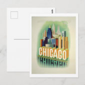 Chicago Vintage Travel Poster Postkarte (Vorne/Hinten)