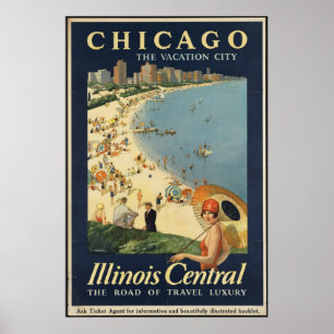 Chicago Vintage Travel Poster und Retro Prints