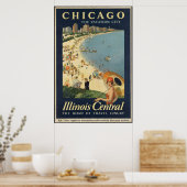 Chicago Vintage Travel Poster und Retro Prints (Küche)