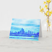 Chicago von der Navy Pier Grußkarte Karte (Gelbe Blume)