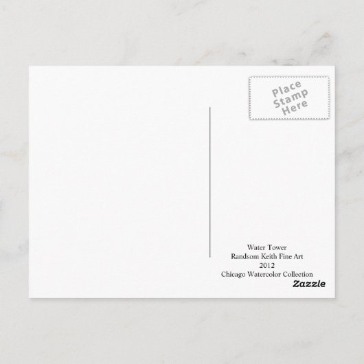 Chicago Water Tower Malerei Randsom Art Postkarte (Rückseite)