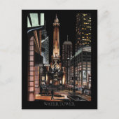 Chicago Water Tower Malerei Randsom Art Postkarte (Vorderseite)