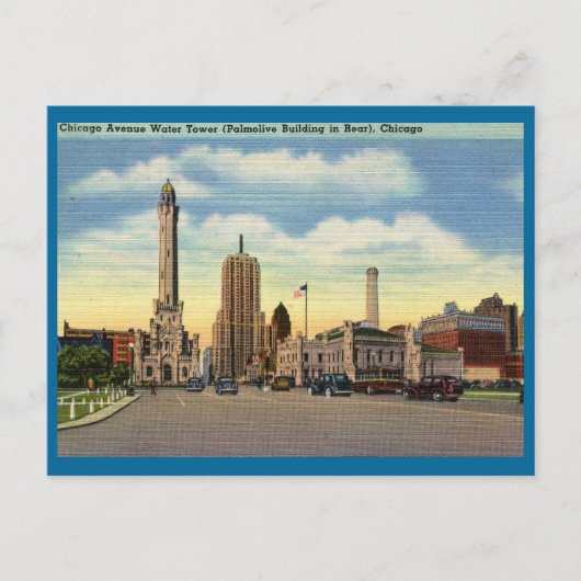 Chicago Water Tower Vintag Postkarte (Vorderseite)