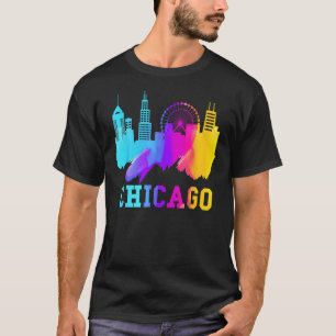 Chicago Watercolor Skyline Geschenk Souvenirs Chic T-Shirt
