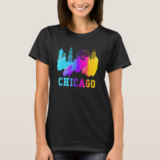 Chicago Watercolor Skyline Geschenk Souvenirs Chic T-Shirt