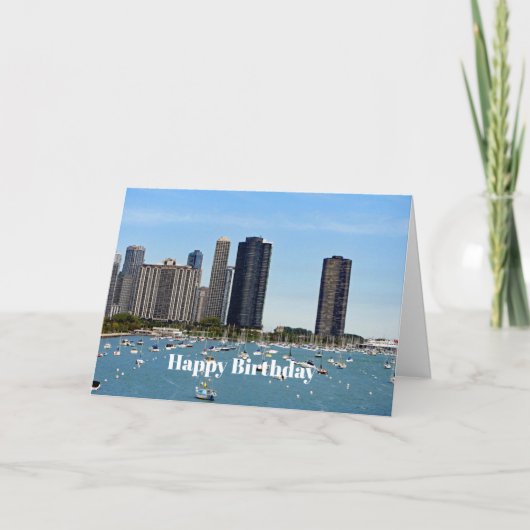 Chicago Waterfront Skyline Foto Birthday Karte (Vorderseite)