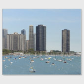Chicago Waterfront Skyline Foto Geschenkpapier (Flach)