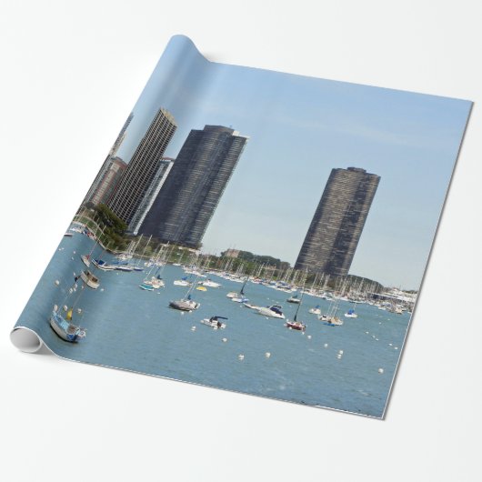 Chicago Waterfront Skyline Foto Geschenkpapier (Ungerollt)