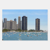 Chicago Waterfront Skyline Foto Geschenkpapier Set (Vorderseite 2)