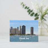 Chicago Waterfront Skyline Foto Vielen Dank Postkarte (Stehend Vorderseite)
