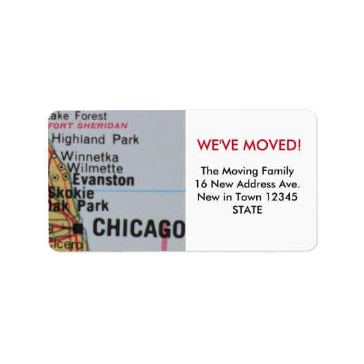 Chicago We ve Moved Label Adressaufkleber (Vorne)