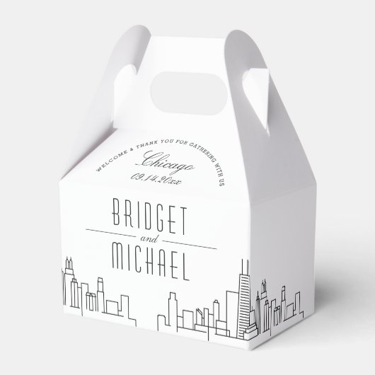 Chicago Wedding | City Skyline Geschenkschachtel (Vorderseite)