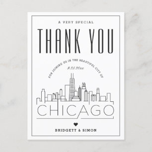Chicago Wedding   Danke, dass du gekommen bist! Po Postkarte