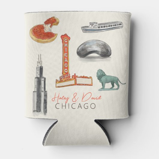 Chicago Wedding Dosenkühler (Vorderseite)