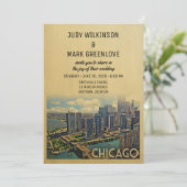 Chicago Wedding Invitation Illinois Einladung (Stehend Vorderseite)