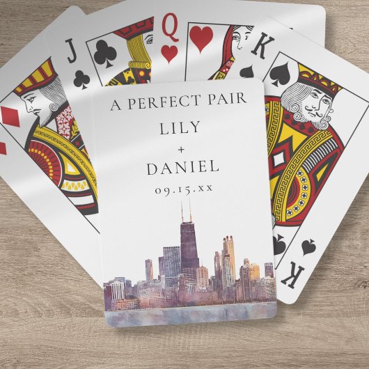 Chicago Wedding Perfect Pair Favor Spielkarten