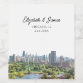 Chicago Wedding Personalisiert Weinetikett (Einzelnes Label)