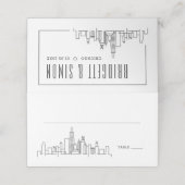 Chicago Wedding | Place Table Name Cards Platzkarte (Außenseite Aufgefaltet)