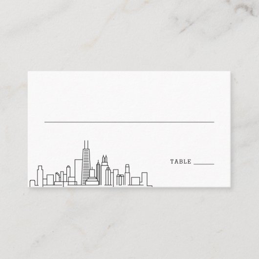 Chicago Wedding | Platzkarten vorne und hinten (Vorderseite)