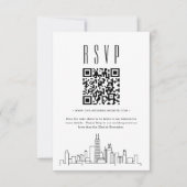 Chicago Wedding QR Code UAWG RSVP Karte (Vorderseite)