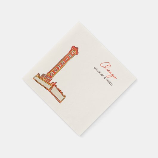 Chicago Wedding Serviette (Ecke)