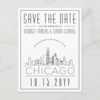 Chicago Wedding | Stilisierte Skyline Save the Dat