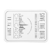 Chicago Wedding Stylized Skyline Save the Date Magnet (Horizontal)