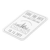 Chicago Wedding Stylized Skyline Save the Date Magnet (Linke Seite)