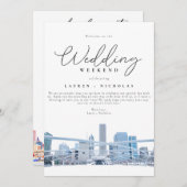 Chicago Wedding Weekend Begrüßungsreise Einladung (Vorne/Hinten)