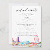 Chicago Wedding Weekend Begrüßungsreise Einladung (Rückseite)