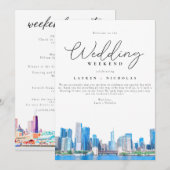 Chicago Wedding Weekend - Willkommen Einladung (Vorne/Hinten)