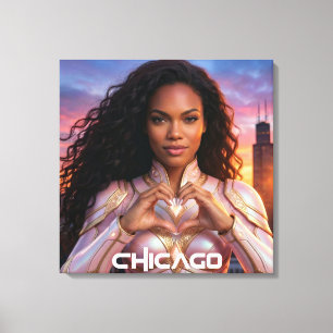 CHICAGO - WEIBLICHE HELDIN LEINWANDDRUCK