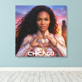 CHICAGO - WEIBLICHE HELDIN LEINWANDDRUCK (Insitu (Holzboden))
