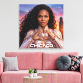 CHICAGO - WEIBLICHE HELDIN LEINWANDDRUCK (Insitu (Wohnzimmer))
