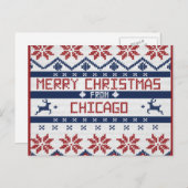 Chicago-Weihnachtskarte Feiertagspostkarte (Vorne/Hinten)