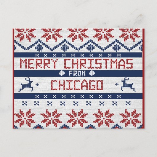 Chicago-Weihnachtskarte Feiertagspostkarte (Vorderseite)
