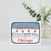 Chicago-Weihnachtskarte Feiertagspostkarte (Stehend Vorderseite)
