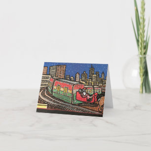 Chicago Weihnachtsmann-Zug CTA Feiertagskarte