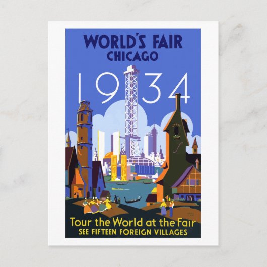 Chicago-Weltausstellung 1934 Postkarte (Vorderseite)