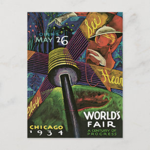 Chicago Weltmesse US Vintage Reise Postkarte