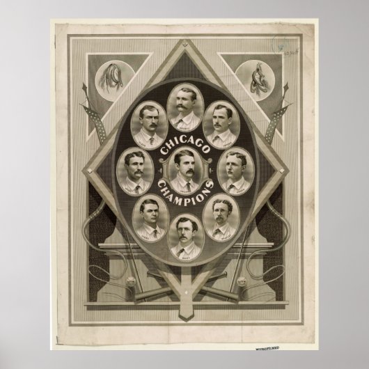 Chicago White Strumpfs Baseball Champions 1876-77 Poster (Vorne)