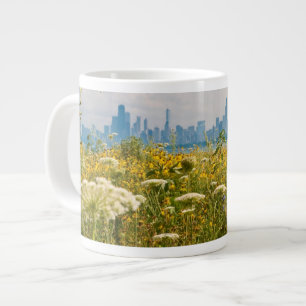 Chicago, wie vom Vogel Montrose Hafens gesehen Jumbo-Tasse