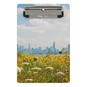 Chicago, wie vom Vogel Montrose Hafens gesehen Mini Klemmbrett