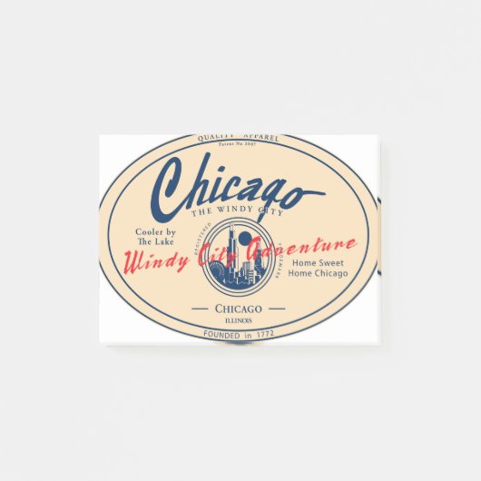 Chicago Windy City Adventure Post-it Klebezettel (Vorderseite)