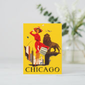 Chicago Windy City Plakat Postkarte (Stehend Vorderseite)