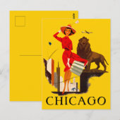Chicago Windy City Plakat Postkarte (Vorne/Hinten)