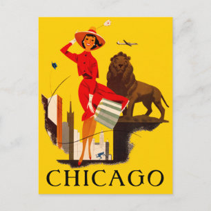 Chicago Windy City Plakat Postkarte