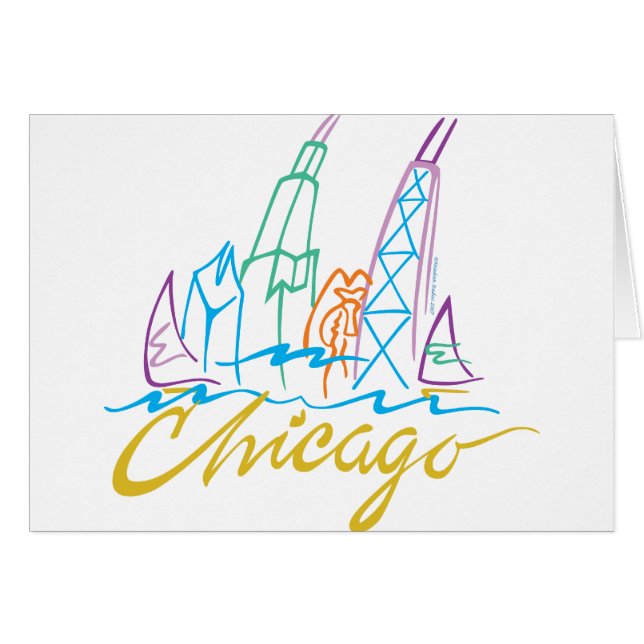 Chicago Windy City Skyline (Vorderseite (Horizontal))